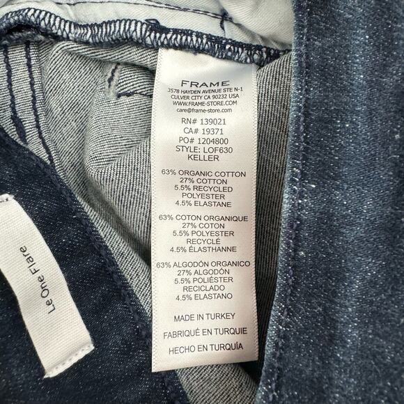 Frame Dark Blue Denim Le One Flare High Rise Jeans Women's 2 NWT - Picture 5 of 6